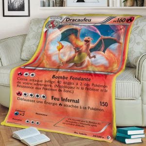 Plaid Carte Pokémon Dracaufeu