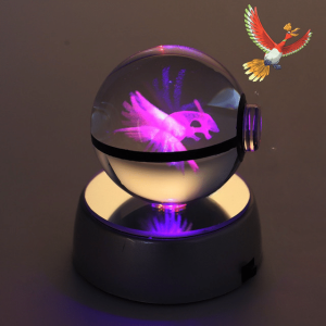 Pokéball Lumineuse en Cristal Pokémon Ho-Oh